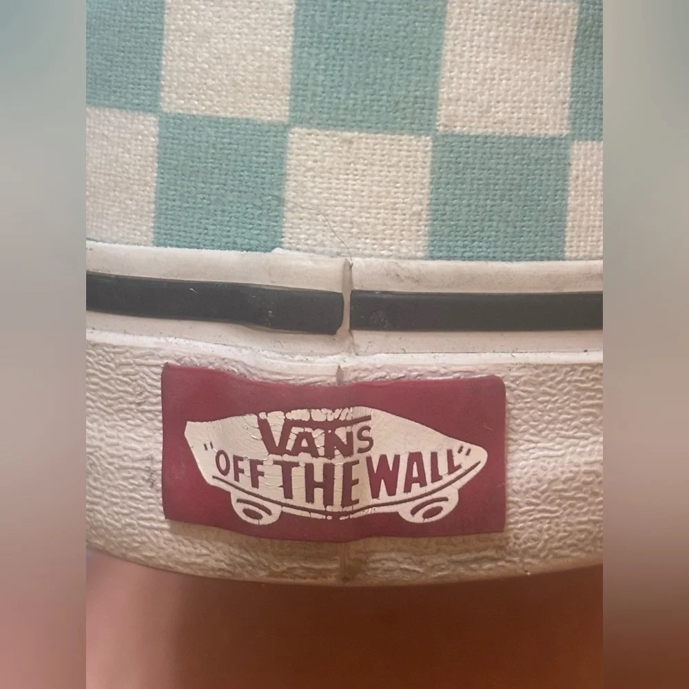 Vans Aqua Checkered Slip-On Shoes - Size 8 Women's - Picture 10 of 15